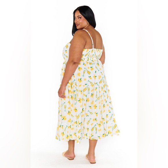 SHOW ME YOUR MUMU Summer Fling Midi Dress In Limoncello Embroidery - Picture 6 of 8